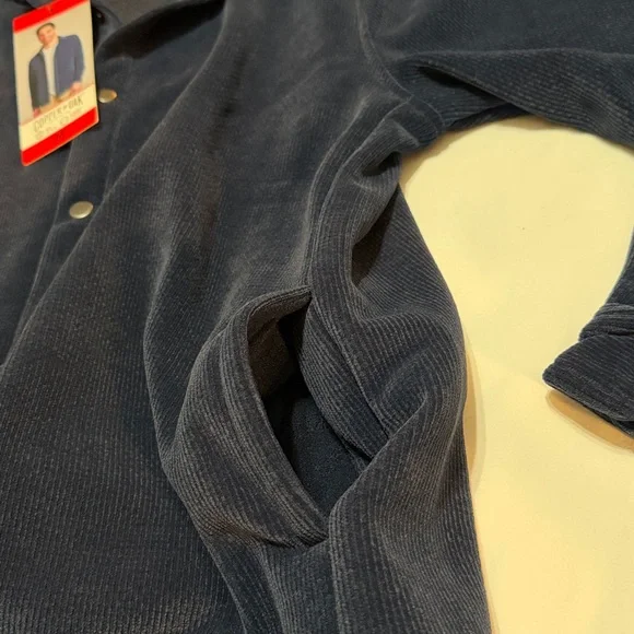 Copper Oak Men's Navy Blue Corduroy Fleece Jacket M, L NWT - Picture 7 of 13